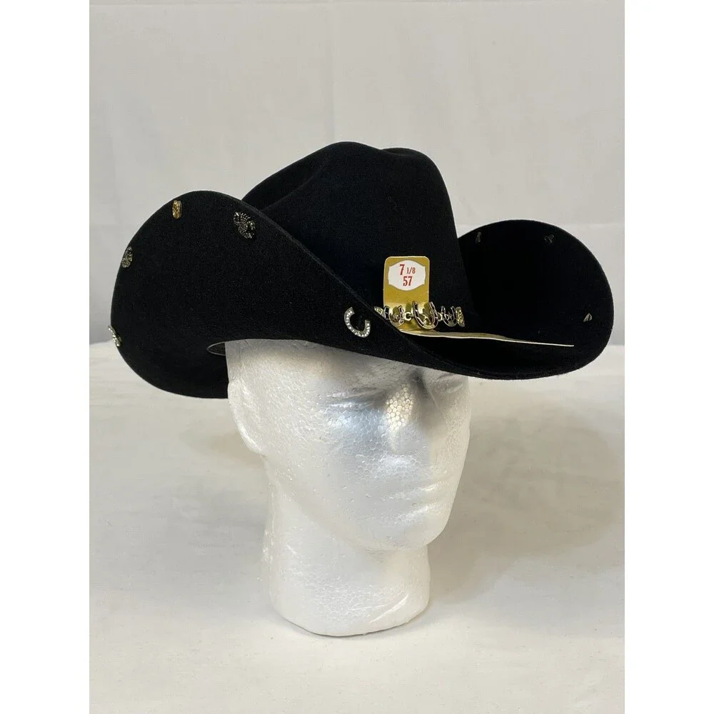 Bullhide by Montecarlo El Variado 6X Black Felt Cowboy Hat Size 7 1/8 Western